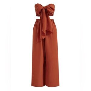 Rust Strapless Tie-Front Two-Piece Set